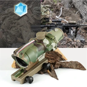 Explosive camouflage hunting rifle acog 4x32 microscope true fiber red-green illumination tactical optical sight