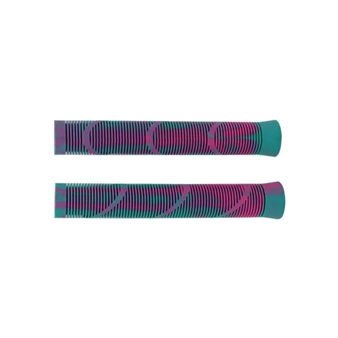Factory direct sales can be customized fingerprint anti-skid pattern mountain bike grip Colorful two color bicycle grip