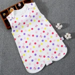 Factory direct young children's thin printed gauze four-layer vest anti-kick sleeping bag baby cotton gauze vest