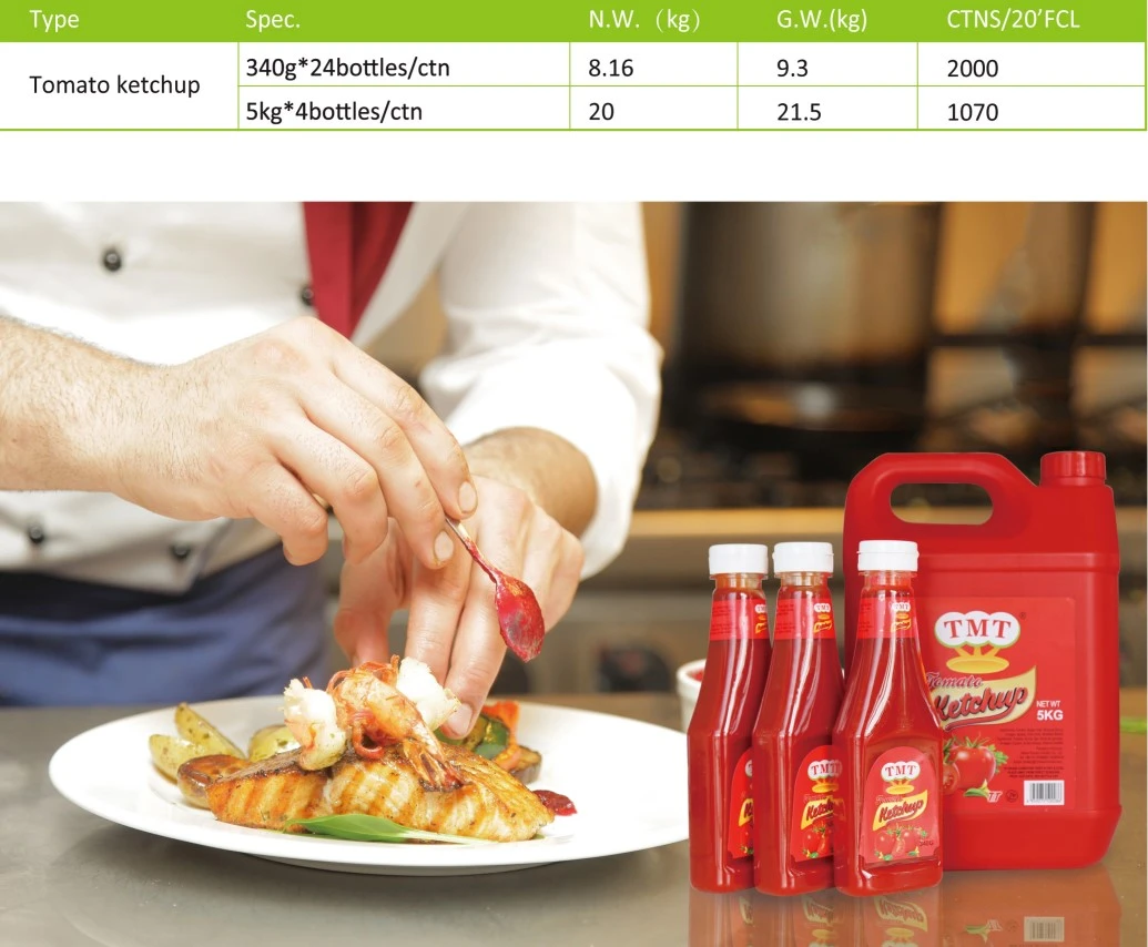 Factory fresh 340g toamto ketchup with OEM brand for cooking