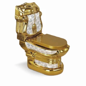 Factory Sale!!! wc luxury ceramic sets bathroom complete golden toilet set