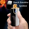 Factory Wholesale Customized USB Coil Lighter, Fingerprint Rechargeable Electric Touch Sensitive For Cigarette Smokers