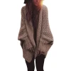fall fashion 2021 knitted casual women long sleeve batwing sweater coat cardigan