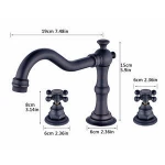 Fapully Dual Handle Bathroom Sink Faucet Oil Rubbed Bronze Vessel Sink Mixer Tap ,Long Spout Faucet