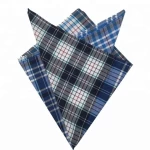 Fashion 4 color grid joint splice  jacquard japanese handkerchief multifunctional pocket square handkerchief