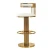 Import fashion design stainless steel T shape gold bar stool high chair with footrest from China