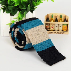 Fashion polyester hand knitted neck ties,striped ties for men
