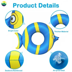 Fish Pool Float Inflatable Float Tube Ring Durable Pool Float Swimming Water Raft  Outerdoor Pool Party Lounge