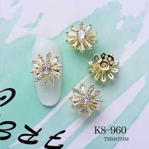 Flower Crystals Gold Metal Alloy Mixed Nail Art Designs 2020 Accessories Decorations 3d Nail Art Rhinestone