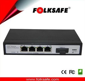 Folksafe ethernet switch poe 4 ports female hub multiple fiber port network