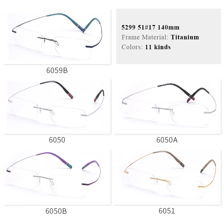 Frameless Special quality high titanium optics eyewear frame optical glasses Eyeglasses Frames
