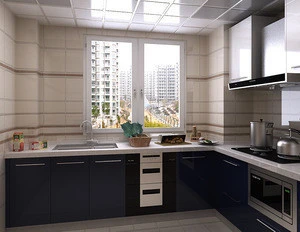 Free design aluminium/wooden kitchen cabinet