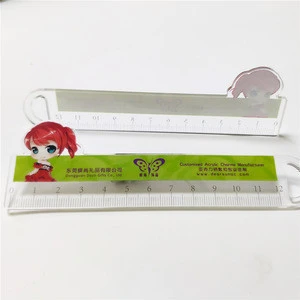 Free Sample CMYK Print CNC Customized Acrylic Ruler Straight Plastic Ruler for School and Office