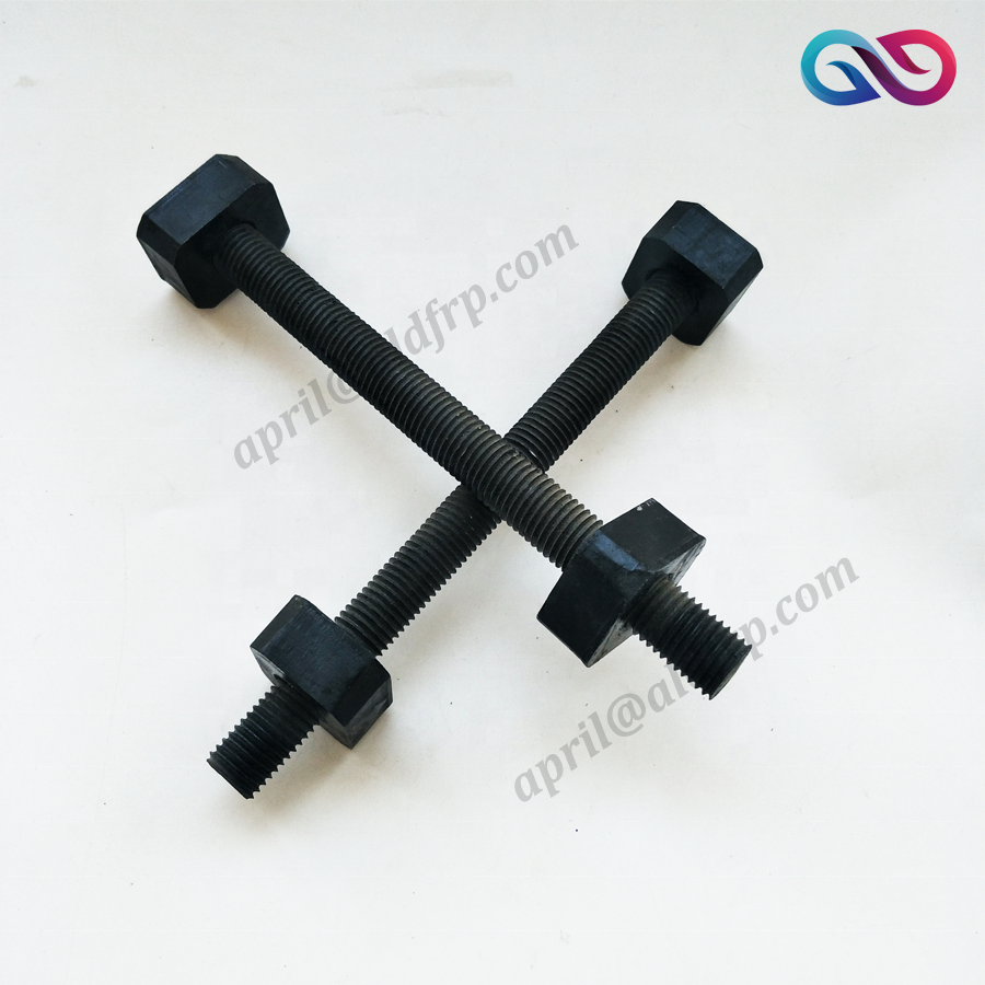 FRP GRP square head bolt and nut, Epoxy resin bolts and nuts, Fiberglass bolt and nut
