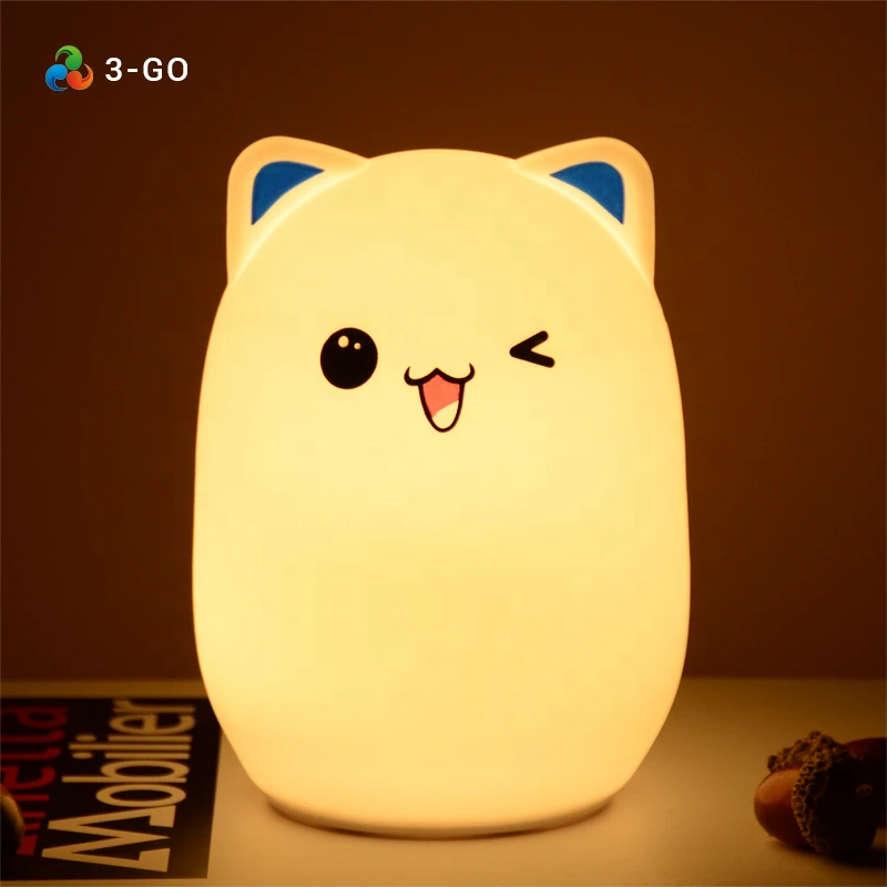Funny animal  silicone pat night light  kids night Lamps creative LED night lamp
