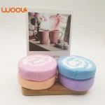 100g Natural Essential Oils Mango Scent Cake Shaped Bath Bombs Infused with Shea Butter, Coconut Oil Bath Bubble Bar