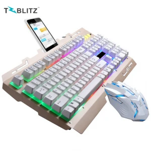 G700 gaming keyboard mouse combos 104 keys  RBG backlight USB wired keyboard with mobile holder