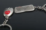 Gift keyboard and mouse lovers metal  car advertising waist key chain pendant
