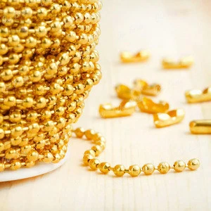 Gold brass ball chain necklace
