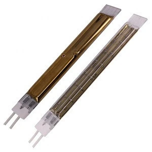 Gold reflected twin tube infrared heating lamp glass cutting machine industrial heater