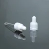 Good Quality 18mm 18/410 white/black glass dropper pipette with tamper evident ring for Essential Oil bottle (DRG07)