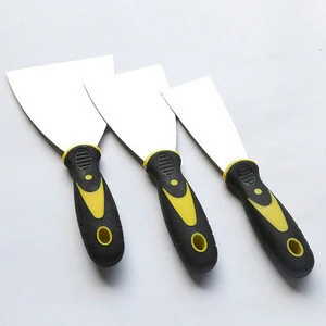 Good Quality Carbon Steel Mirror Polishing Rubber Handle Stainless Wall Scraper Putty Knife