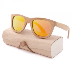 Good Quality hinge wood Sun Glasses Wholesale Classical Square wood Sunglasses