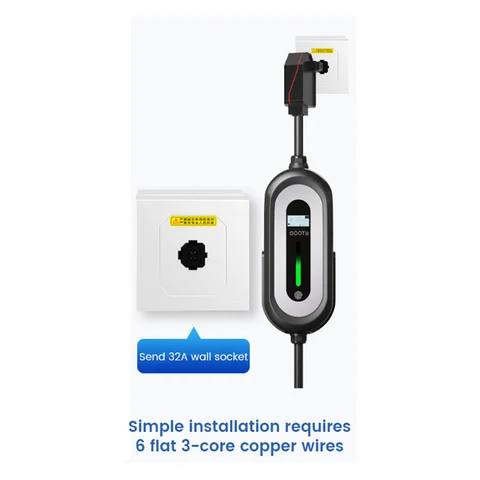 Buy Gootu Switchable Current Portable Ac 32amp 7kw Mobile Ev Charger ...