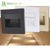 Guangzhou ABS Material AC85-265V 230V 86x86 1w 2w 3w solar PIR motion sensor led stair wall light