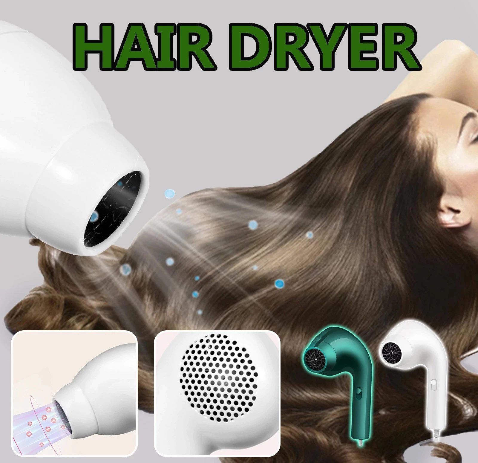 Hair Dryer Professional Us Plug Hair Blow  Hair Dryer Salon Powerful Hairdryer