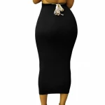 HD  2021 Wholesale Womens Skirts Black High Elastic Waisted Bodycon Maxi Women Long Slim Pencil Skirt