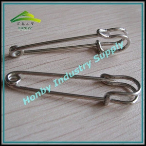 Healthcare Supply Rustproof Steel 3 Inch Glossy Plated Silver Color Big Adult Using Safety Pin For The Disabled