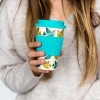 Heat-Resistance Bamboo Fiber Mug Coffee Mugs With Silicone Lid Tea Milk Cup Drinkware