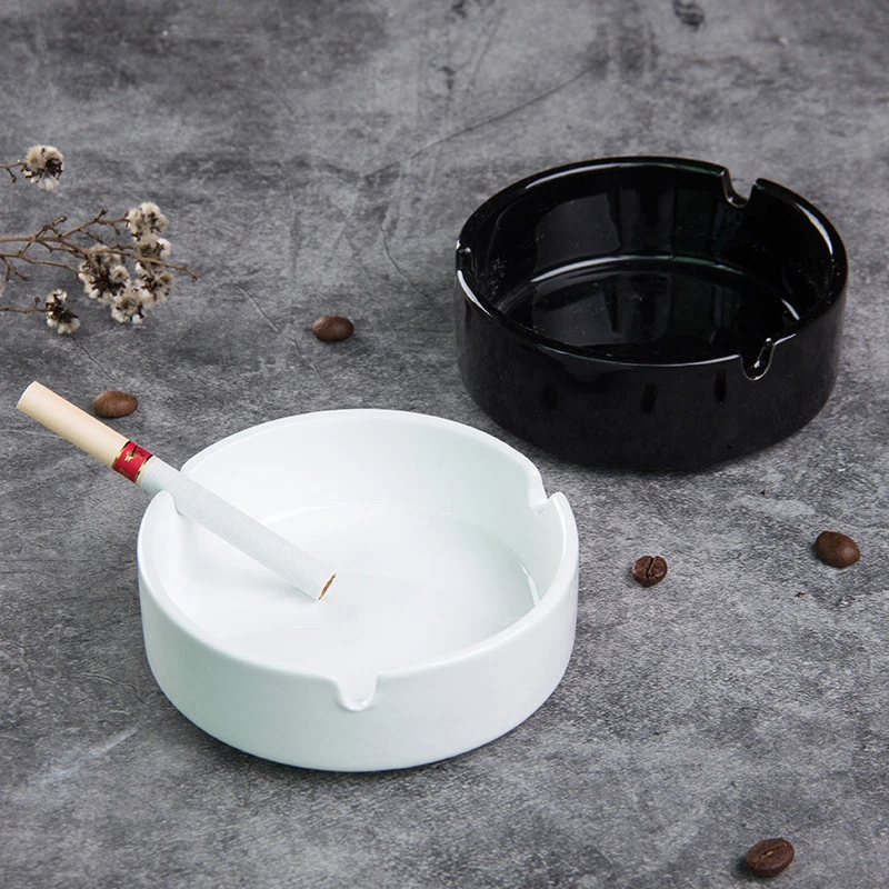 Heat Resistant Customised Ashtray Ceramic Black Ashtray