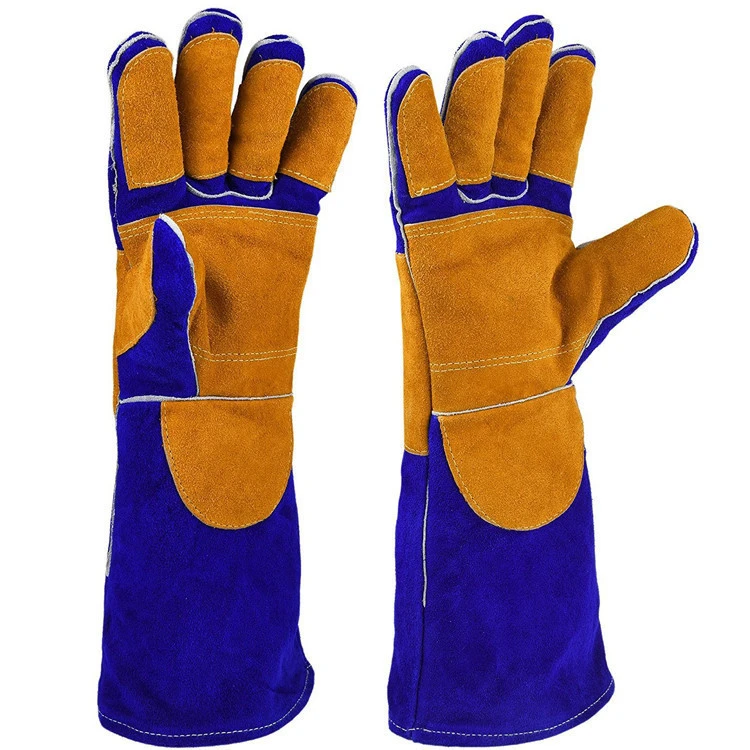 Heat Resistant Mitts Tig Welder Long Sleeve Welding Leather Safety Gloves
