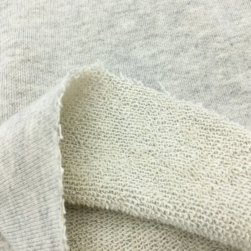 Heather Grey Color French Terry TC Polyester Cotton Knit Fabric for Sweatshirt