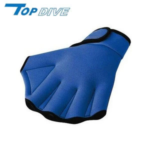 Helps strengthen muscles rubber palm waterproof adjustable swimming gloves