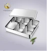 High quality 6 compartments stainless steel spice box, seasoning box for storing of flavoring