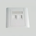 High Quality 86mm 2port RJ45 8P8C Network Face Plate without Keystone Jack