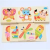 high quality animal puzzle wooden magnetic toys puzzles