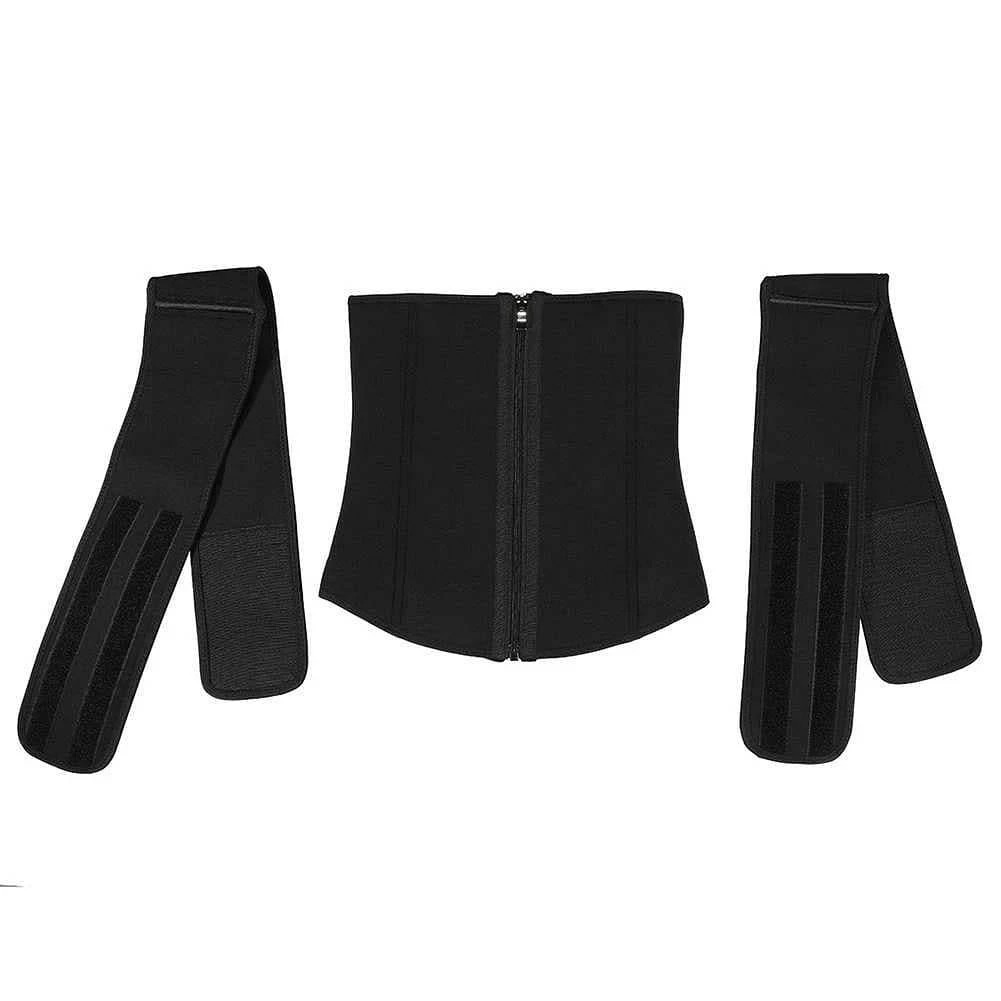 High quality bandage waist trimmer waist trainer distributor latex waist cincher corset office desks detachable double belt