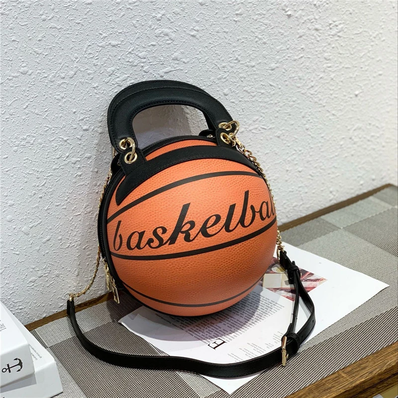 High Quality Factory Wholesale Graffiti Basketball Chain Shoulder Bag Fashion Basket Ball Shape Purse Women Handbags