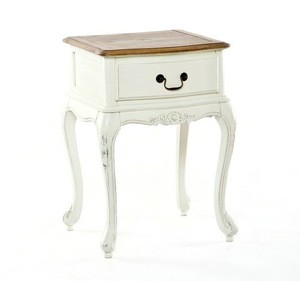 High quality French country shabby chic style  wooden nightstand bedside tables white