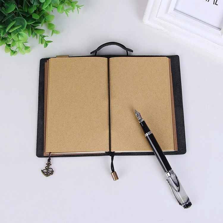 High quality handmade genuine leather notebooks cover soft cover PU leather notebook