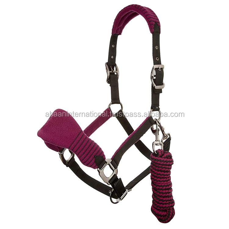 High Quality Horse Equestrian Soft Fleece Horse Halter Adjustable Diamond Head collar with PP Nylon Manufacturer In India