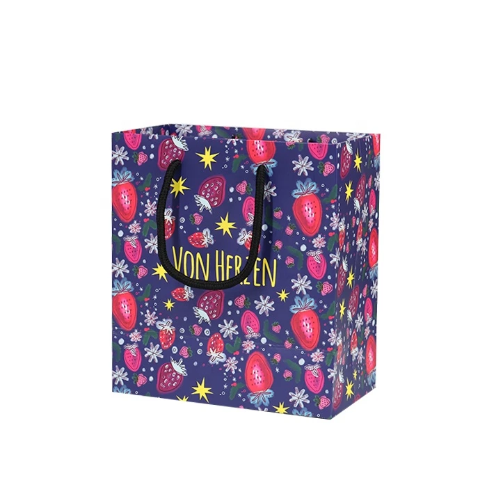 High Quality Mini Gift Luxury Merchandise Paper Bag With Logo Print