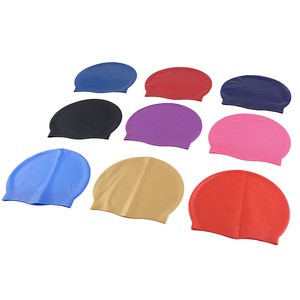 High quality nude custom printed silicone swimming cap with ear cover