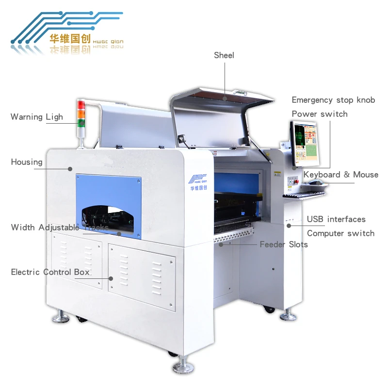 High Quality SMD LED Assembling Machine with 80 Feeders Pick and Place SMT Machine