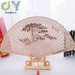 High Quality Wholesale handmade Folding Fan With Bamboo ribs custom advertising home crafts