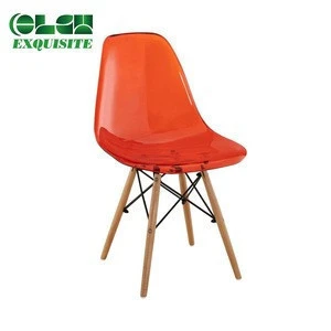 High Quality Wooden legs PP Plastic Dinning Restaurant Chair